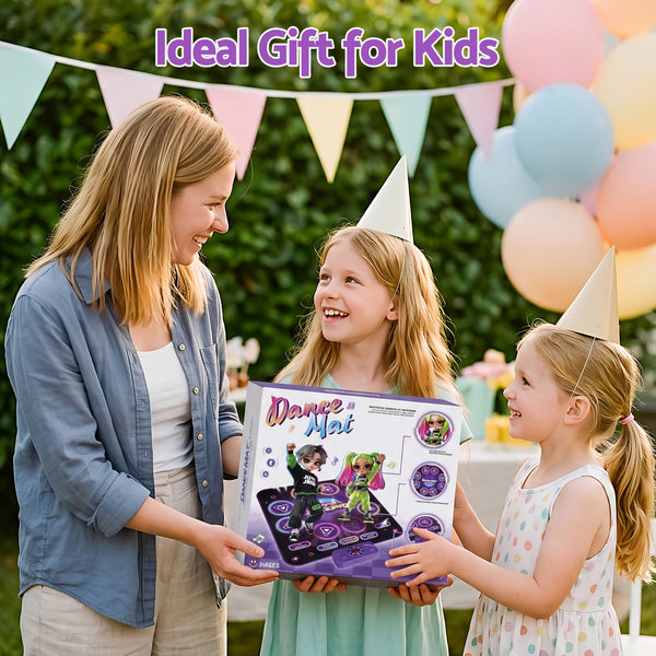 Keezi Dance Mat Toy for Kids Age 3-12 Electronic Dance Pad with Bluetooth 4 Game Modes Purple Awezingly