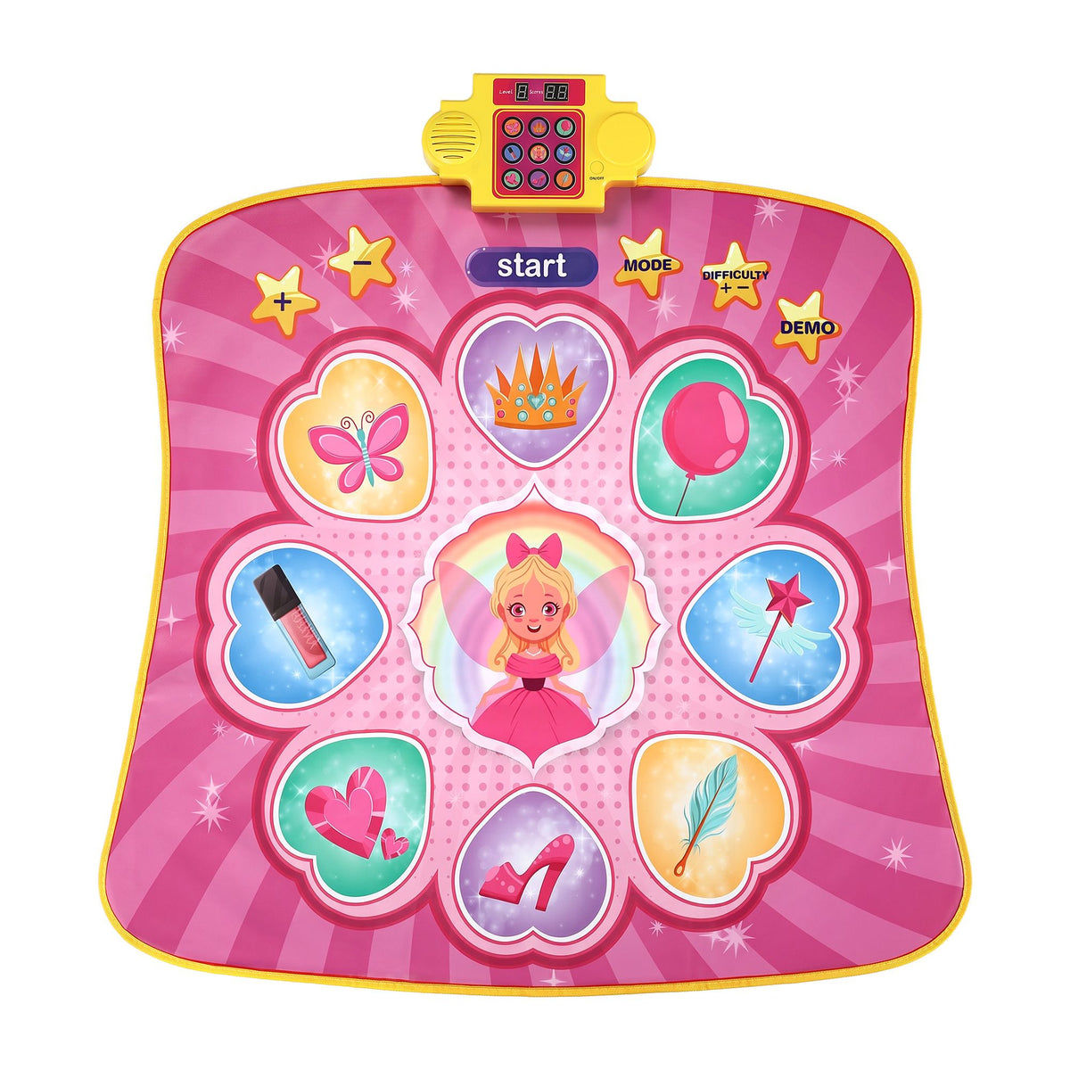 Keezi Dance Mat for Kids Age 3-12 Electronic Dance Game Pad Toy with 3 Game Modes, Pink Awezingly