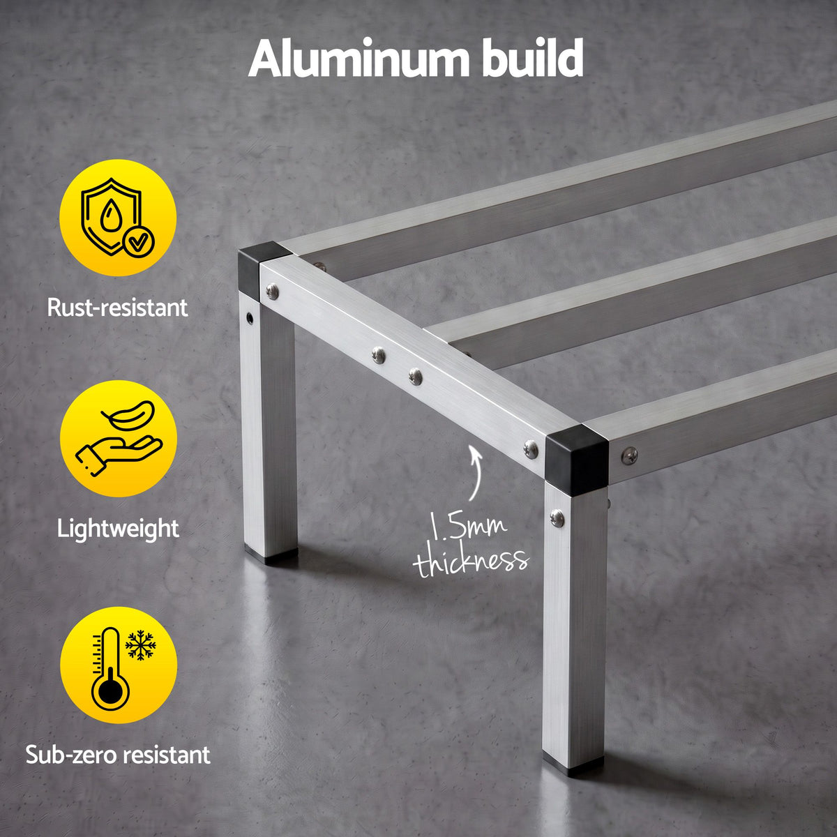 Giantz 61x36cm Aluminum Dunnage Rack Heavy Duty Kitchen Storage Platform Awezingly