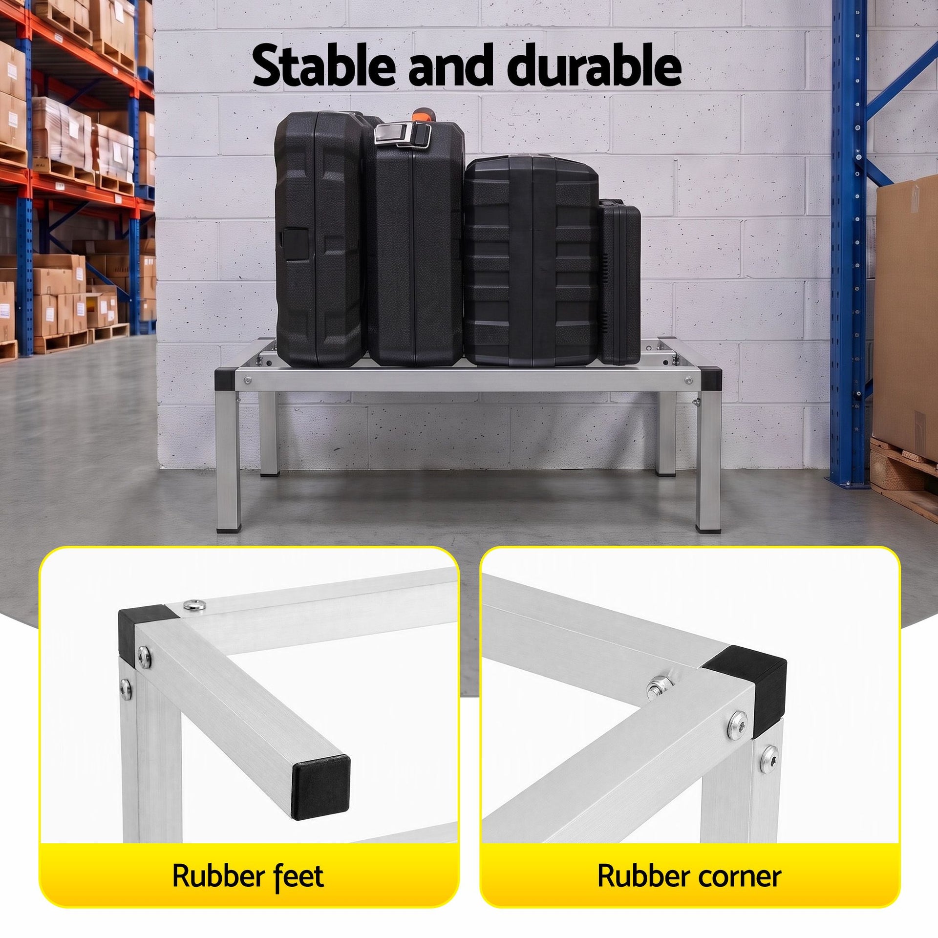 Giantz 61x36cm Aluminum Dunnage Rack Heavy Duty Kitchen Storage Platform Awezingly