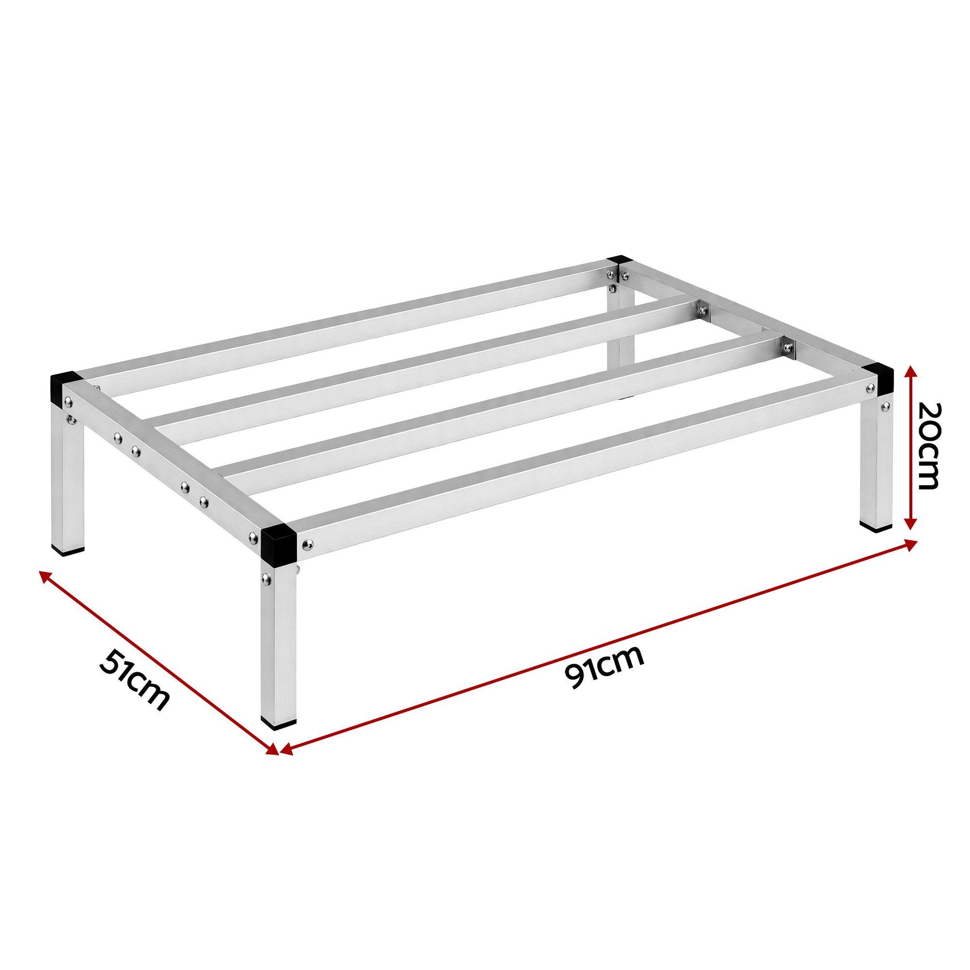 Giantz 91x51cm Aluminum Dunnage Rack Heavy Duty Kitchen Storage Platform Awezingly