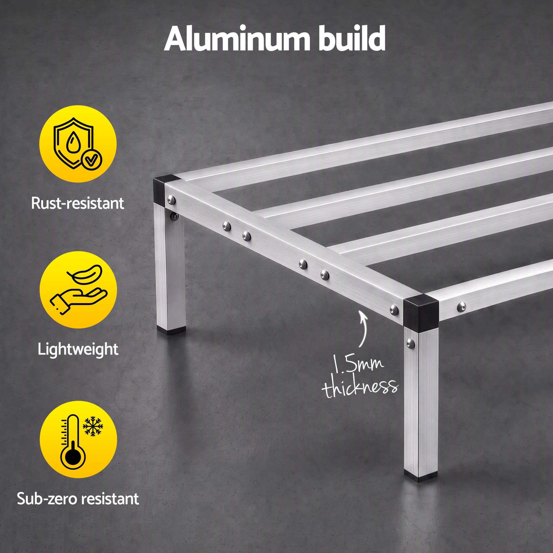 Giantz 91x51cm Aluminum Dunnage Rack Heavy Duty Kitchen Storage Platform Awezingly