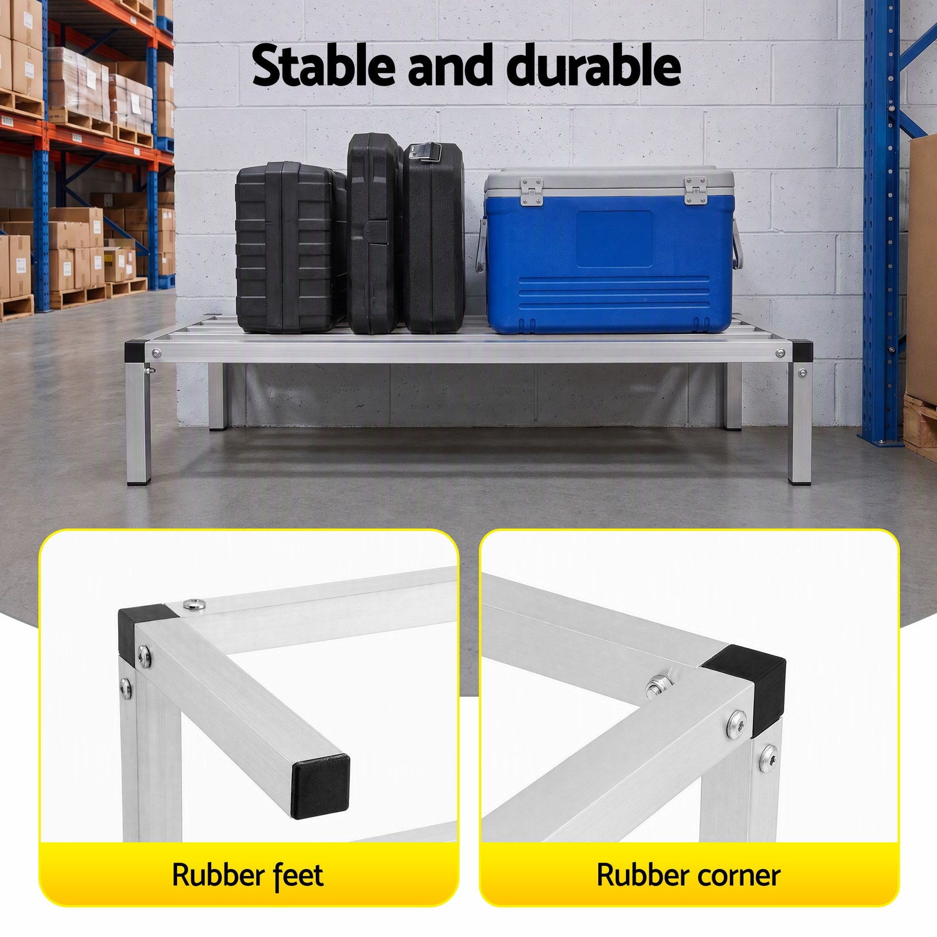 Giantz 91x51cm Aluminum Dunnage Rack Heavy Duty Kitchen Storage Platform Awezingly