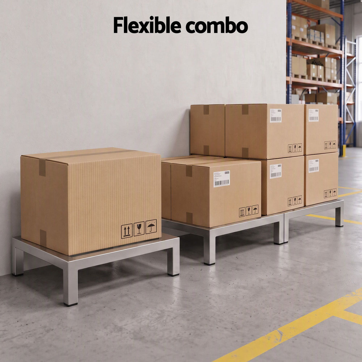Giantz 35x35cm Dunnage Rack 2-Pack Stainless Steel Kitchen Floor Stand Awezingly