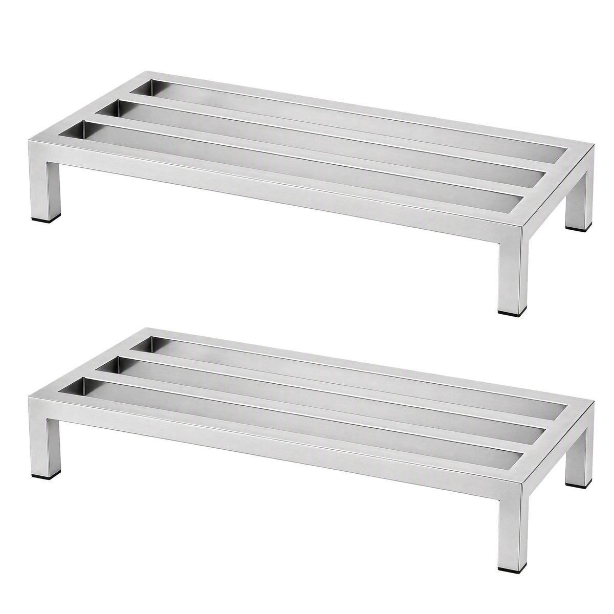 Giantz 60x35cm Dunnage Rack 2-Pack Stainless Steel Kitchen Floor Stand Awezingly