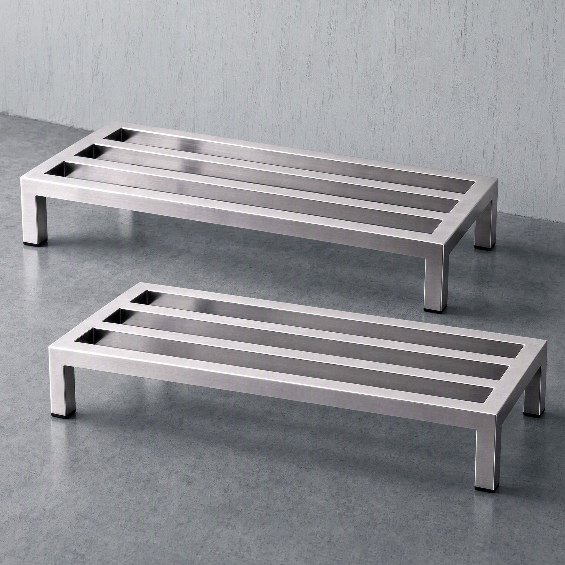 Giantz 60x35cm Dunnage Rack 2-Pack Stainless Steel Kitchen Floor Stand Awezingly