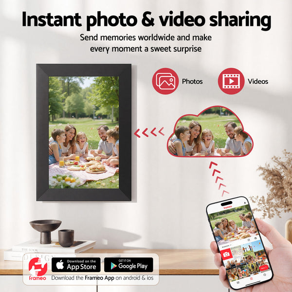 Artiss Digital Photo Frame 10.1 Inch WIFI Touch-Screen Picture Video Player 32G Awezingly