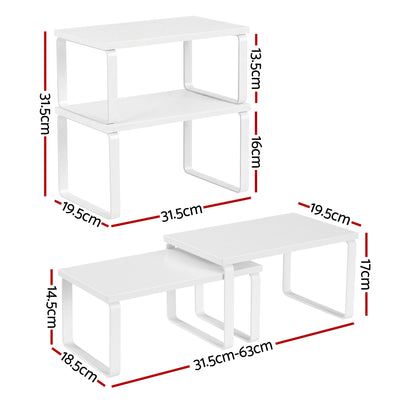 Cefito Kitchen Storage Shelves Rack Cupboard Cabinet Organiser Set of 2