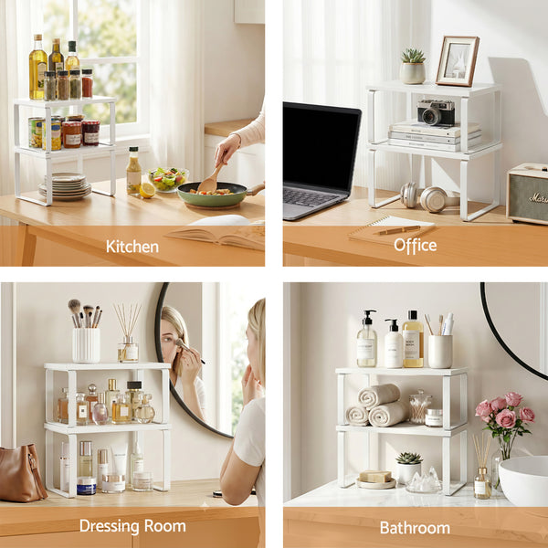 Cefito Kitchen Storage Shelves Rack Cupboard Cabinet Organiser Set of 2 Awezingly