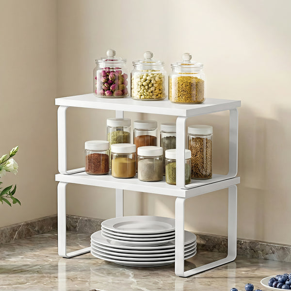 Cefito Kitchen Storage Shelves Rack Cupboard Cabinet Organiser Set of 2 Awezingly