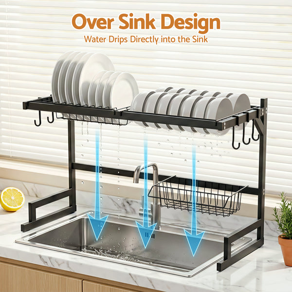 Cefito Dish Drying Rack for Kitchen Storage Organisation Kitchen Sink Organiser Dish Drainer Awezingly