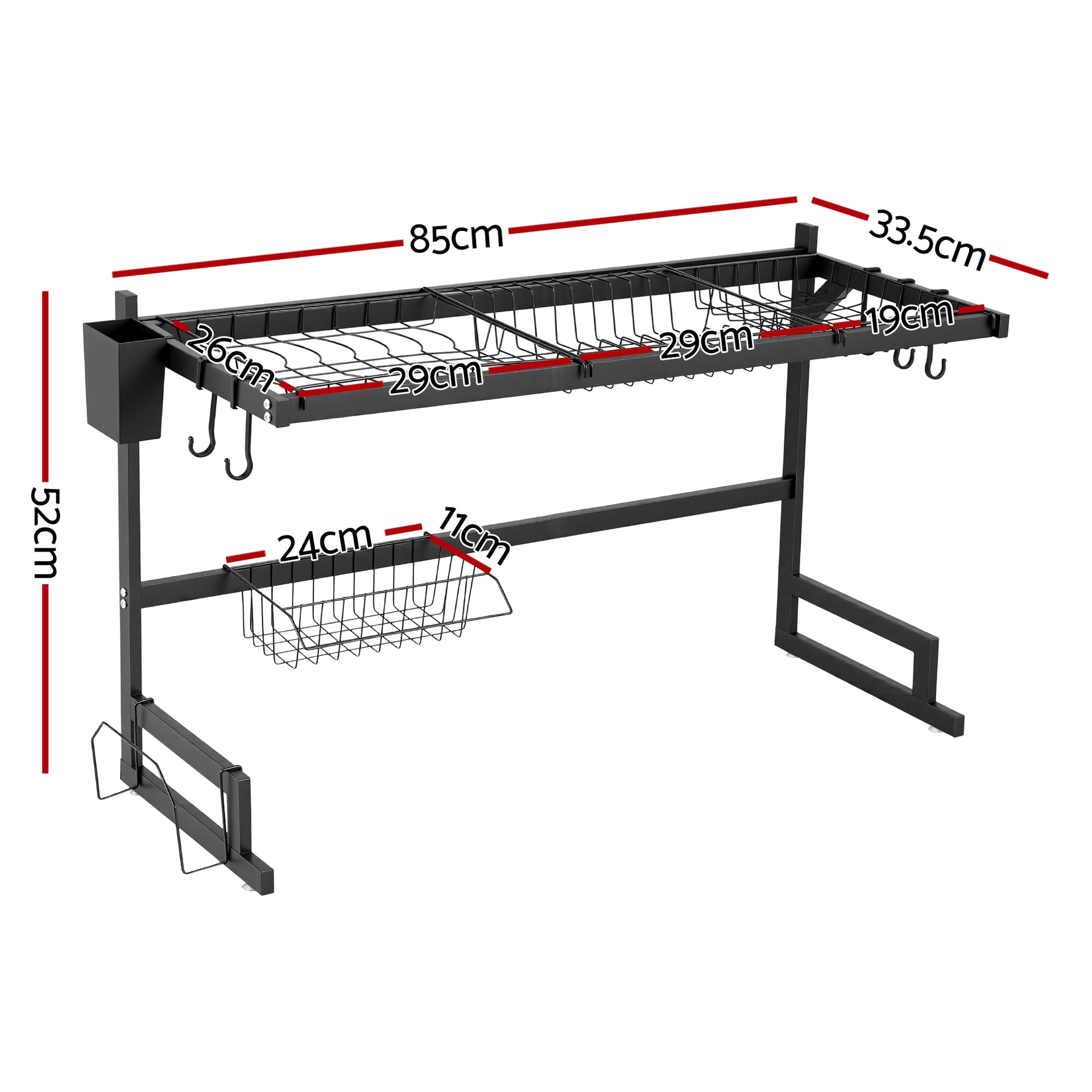 Cefito Dish Drying Rack for Kitchen Storage Organisation Kitchen Sink Organiser Dish Drainer Awezingly