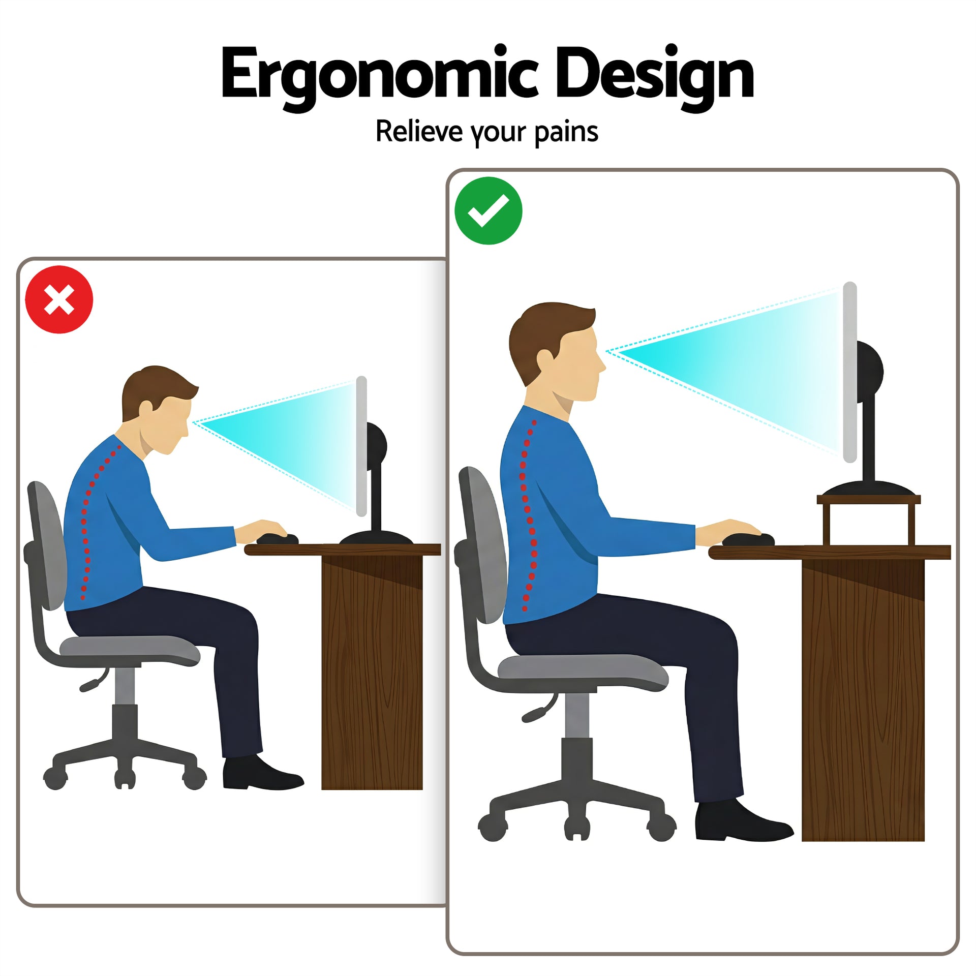 Artiss Dual Monitor Stand 100cm Riser Large Laptop Stand Desk Organiser Black Artiss