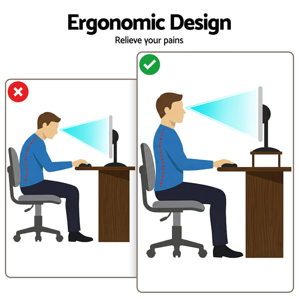 Artiss Dual Monitor Stand 100cm Riser Large Laptop Stand Desk Organiser Black Artiss