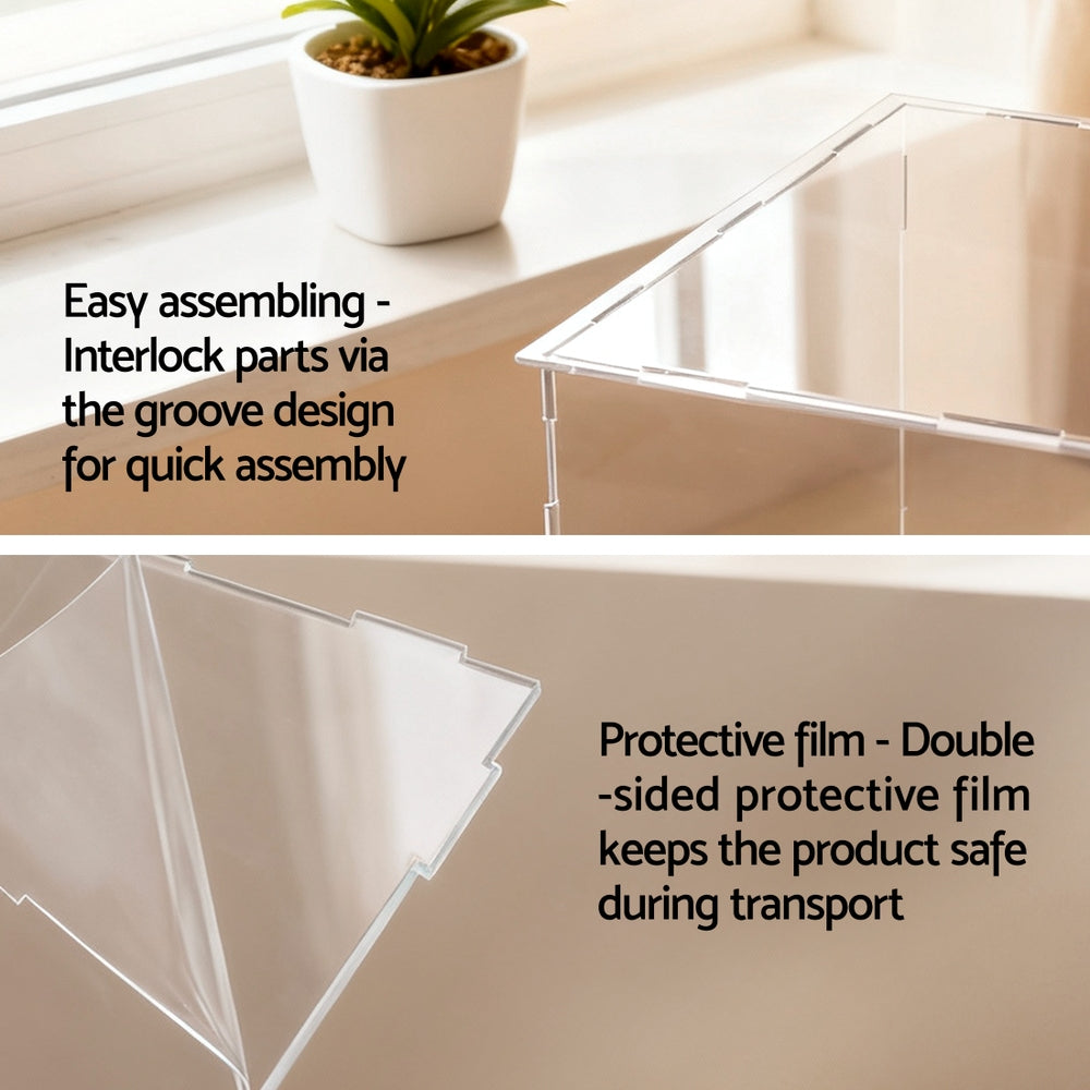 Artiss Clear Acrylic Display Case Dustproof Protection Box For Car Toys 15CM Awezingly