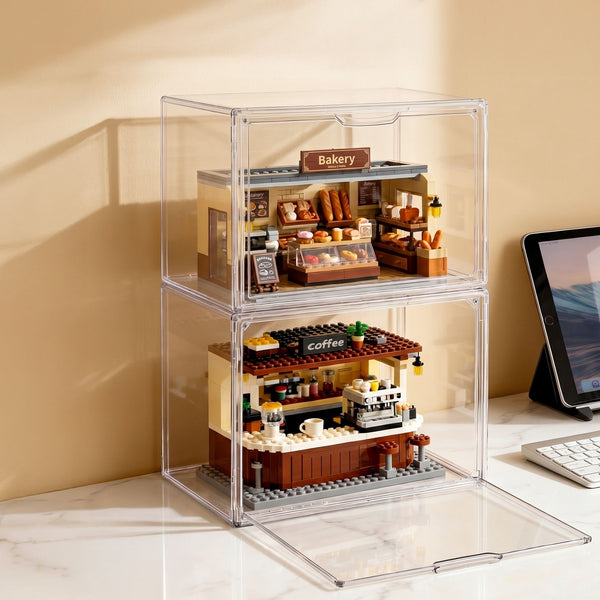Artiss Clear Acrylic Display Case Box 2 Pack For Toys 54cm Artiss