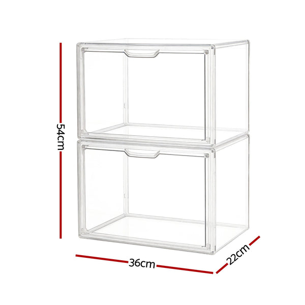 Artiss Clear Acrylic Display Case Box 2 Pack For Toys 54cm Artiss