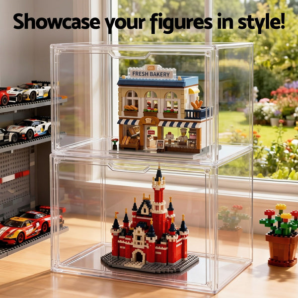 Artiss Clear Acrylic Display Case Box 2 Pack For Toys 54cm Artiss
