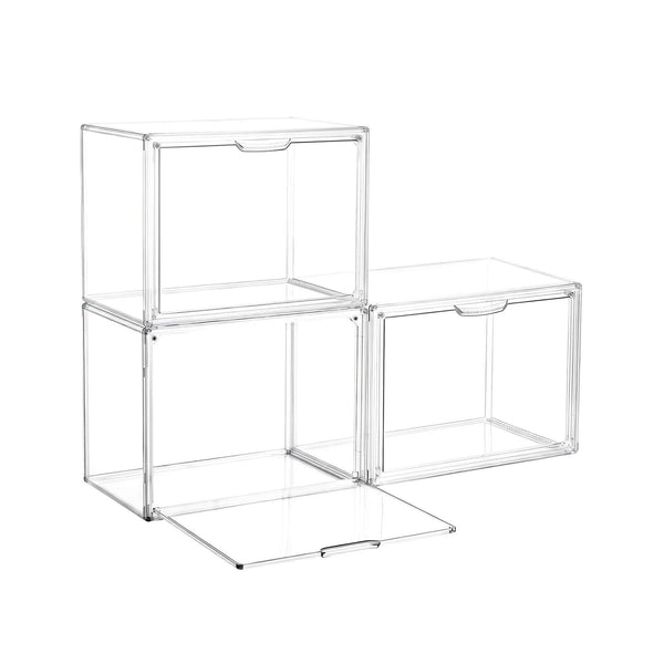 Artiss Clear Acrylic Display Case 3 Pack Toy Storage Box Artiss