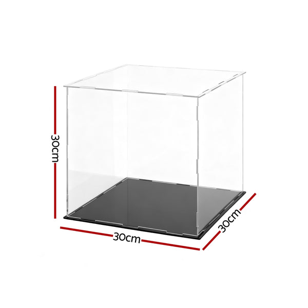 Artiss Clear Acrylic Display Case Dustproof Protection Box For Car Toys 30CM Awezingly