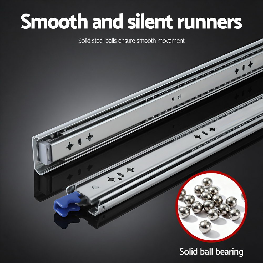 Giantz 2x Drawer Slides Heavy Duty Full Extension Locking 700-1400mm Length Awezingly