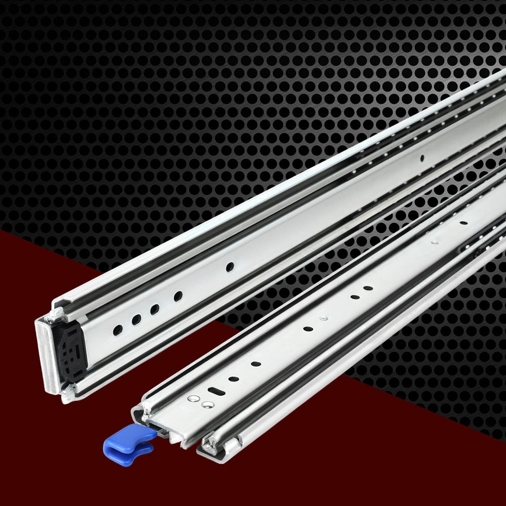 Giantz 2x Drawer Slides Full Extension Locking 227kg 1804-3608mm Length Awezingly