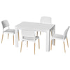 1 Artiss Dining Table and 4 Chairs Set White Wood