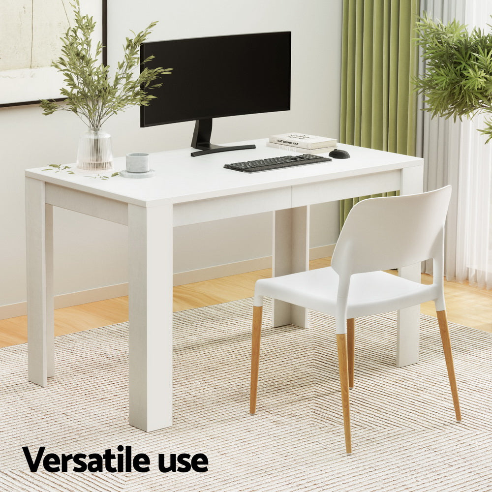1 Artiss Dining Table and 4 Chairs Set White Wood Artiss