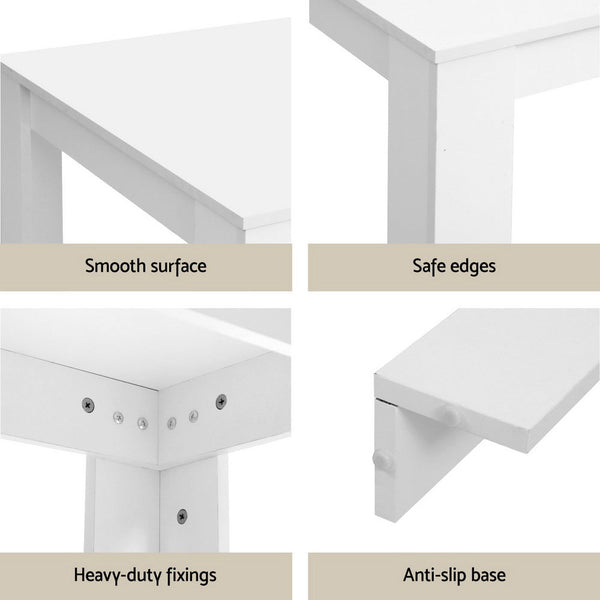 1 Artiss Dining Table and 4 Chairs Set White Wood Artiss