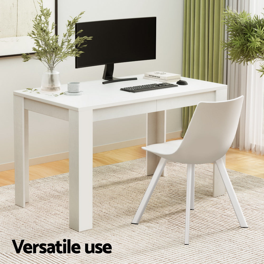 1 Artiss Dining Table and 4 Chairs Set Rectangle White Artiss