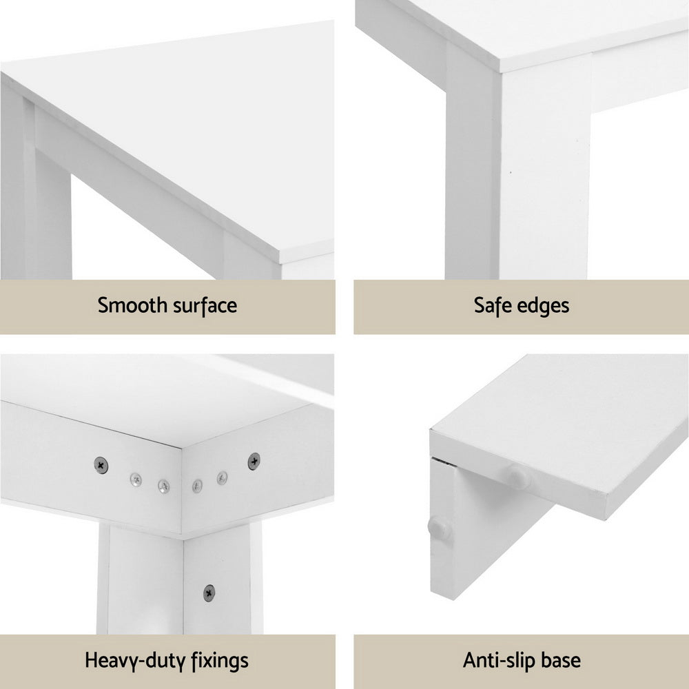 1 Artiss Dining Table and 4 Chairs Set Rectangle White Artiss