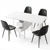 Artiss Dining Table and Chairs Set 5pcs Foldable with 2 Drawers Black and White