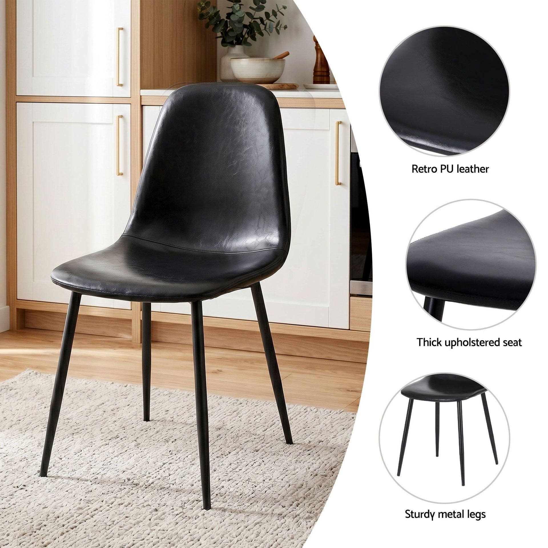 Artiss Dining Table and Chairs Set 5pcs Foldable with 2 Drawers Black and White Awezingly