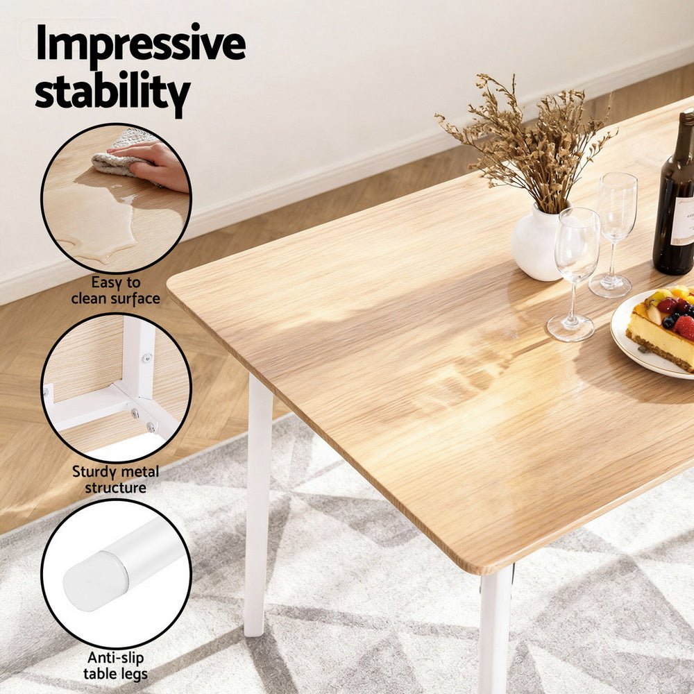 Artiss Dining Table and Chairs Set of 4 Bench Kitchen Furniture Natural and White Awezingly