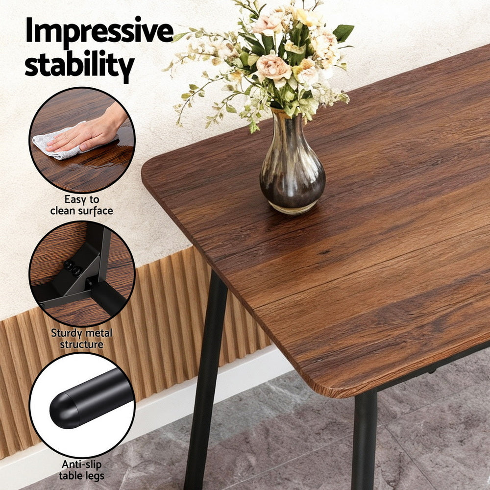 Artiss Dining Table and Chairs Set of 4 Bench Kitchen Furniture Rustic Brown Awezingly