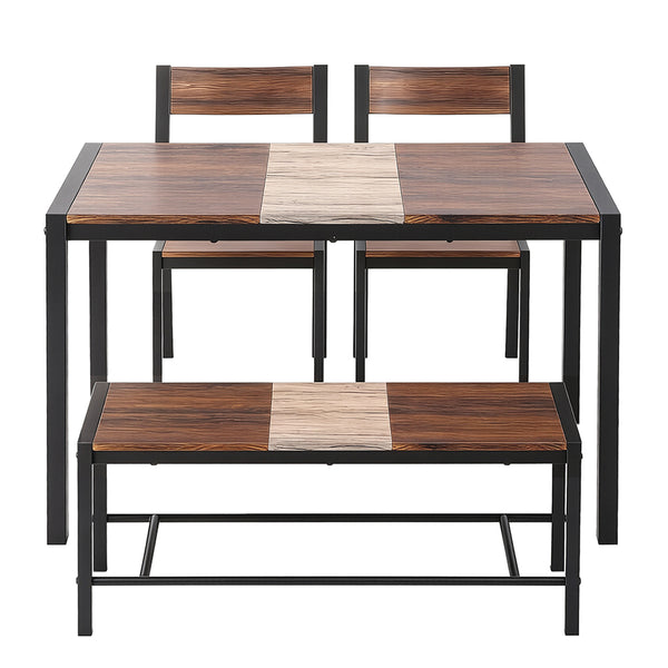 Artiss Dining Table and Chairs Set of 4 Bench Kitchen Furniture Rustic Brown Awezingly