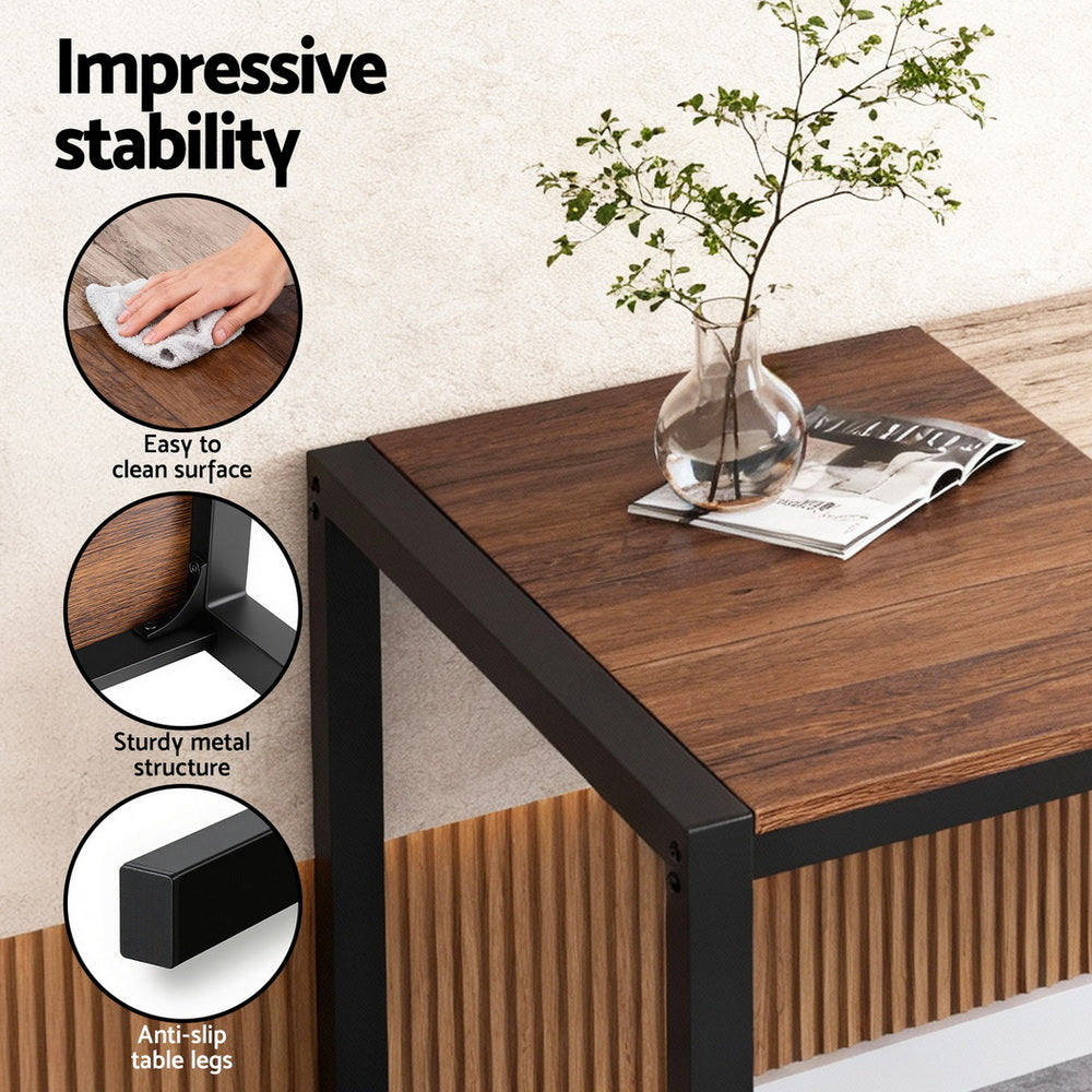 Artiss Dining Table and Chairs Set of 4 Bench Kitchen Furniture Rustic Brown Awezingly