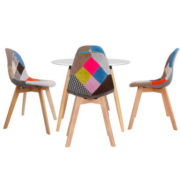 1 Artiss Dining Table and 4 Chairs Set DSW White Artiss