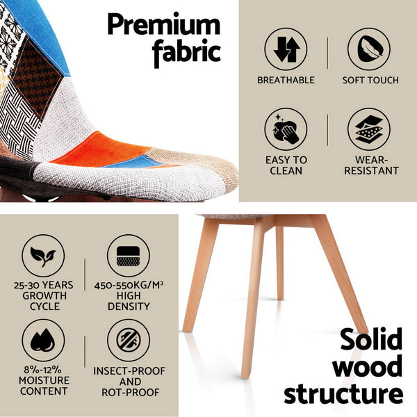 1 Artiss Dining Table and 4 Chairs Set DSW White Artiss