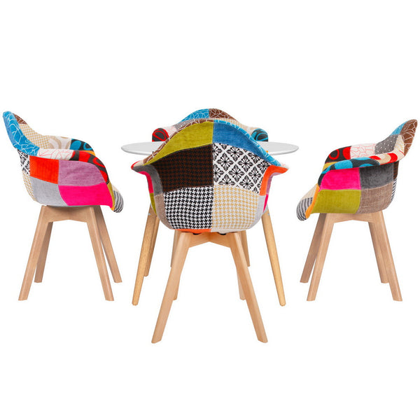 1 Artiss Dining Table and 4 Chairs Set DSW White Artiss