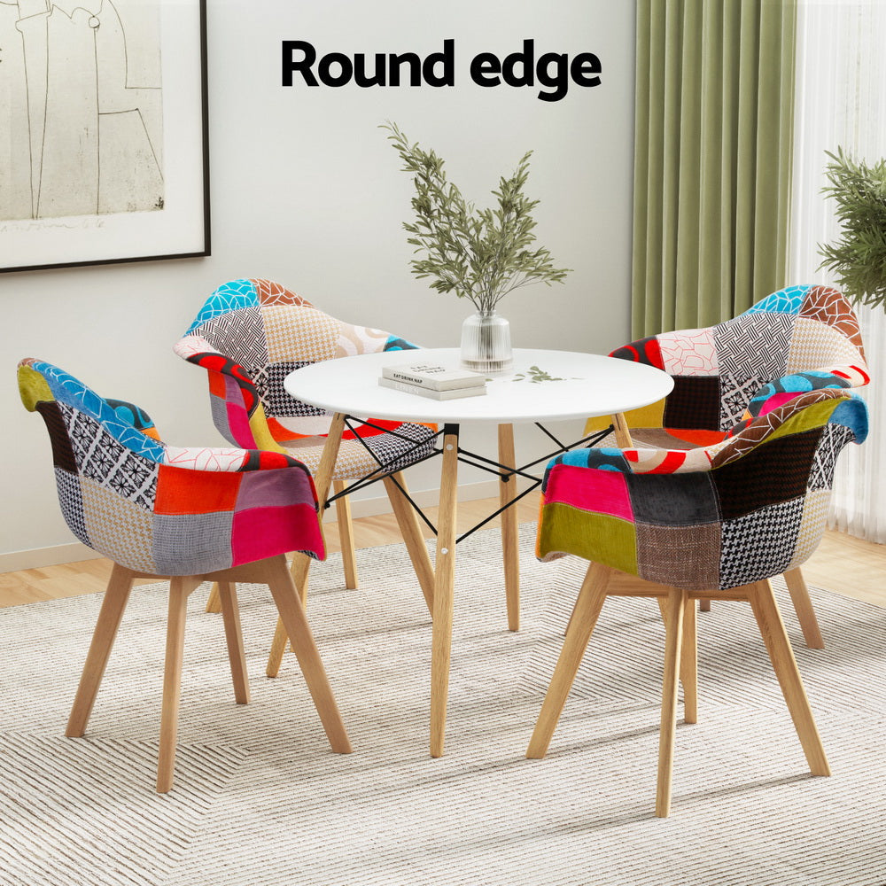 1 Artiss Dining Table and 4 Chairs Set DSW White Artiss