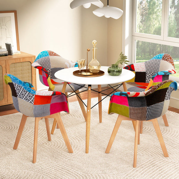 1 Artiss Dining Table and 4 Chairs Set DSW White Artiss
