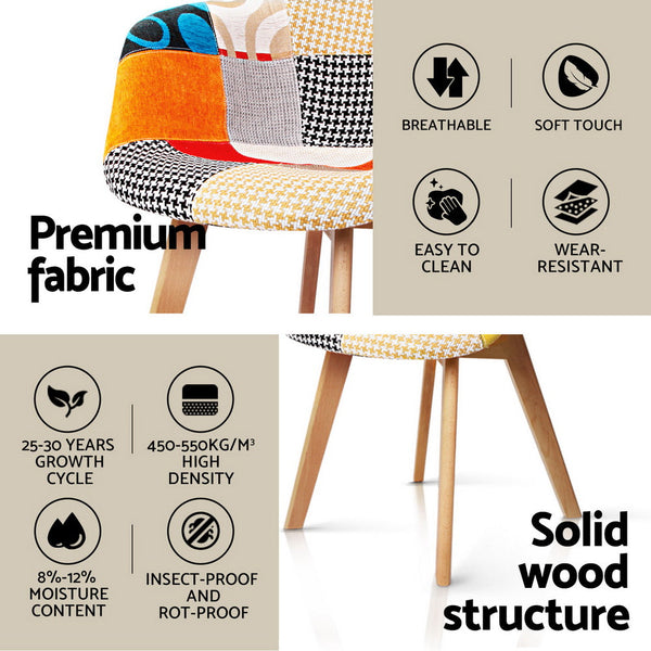 1 Artiss Dining Table and 2 Chairs Set DSW 90cm Artiss