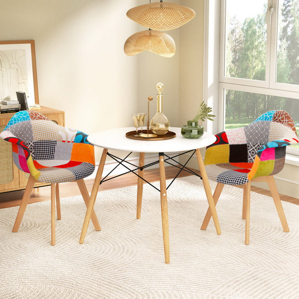 1 Artiss Dining Table and 2 Chairs Set DSW 90cm Artiss