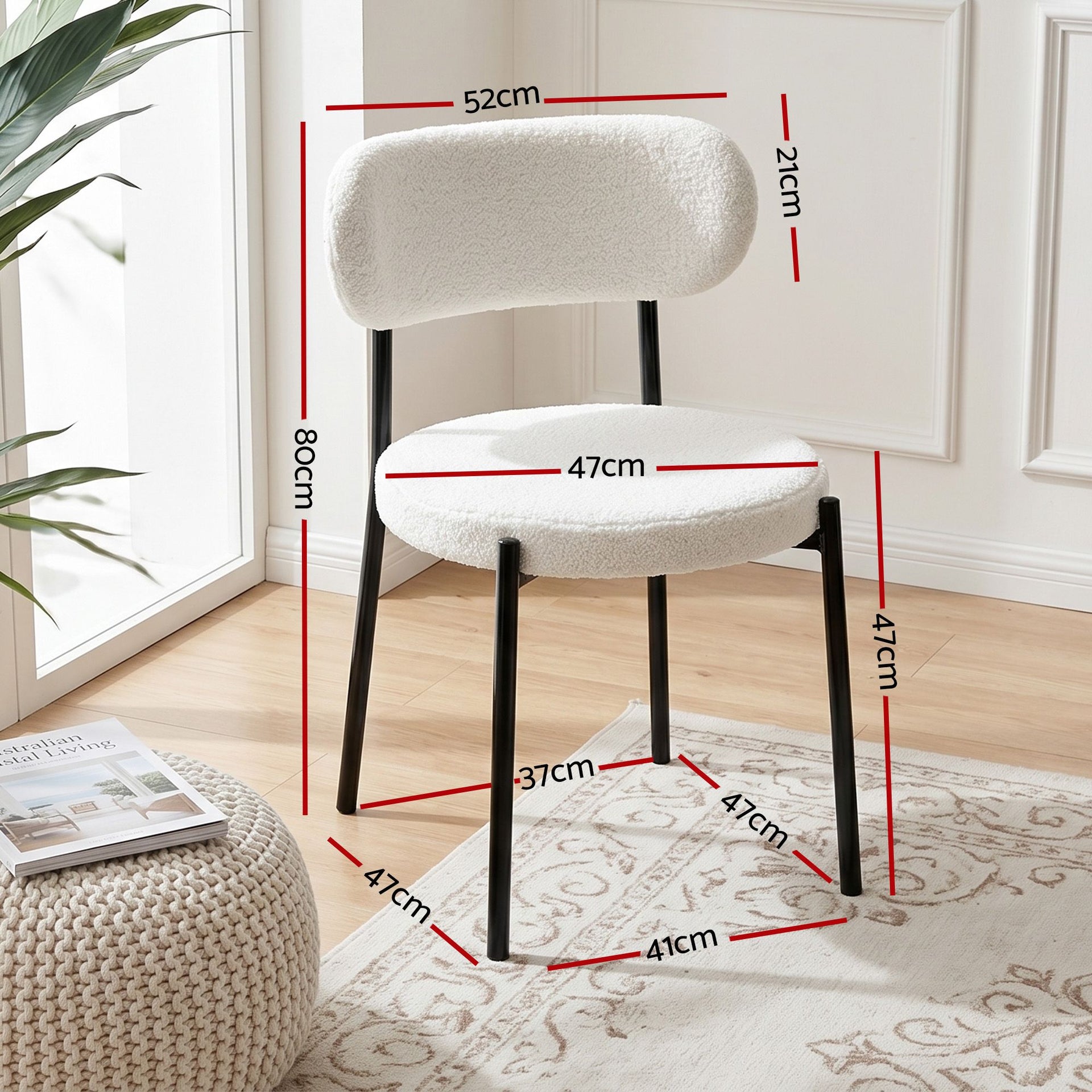 Artiss 200cm Extendable Dining Table Set with 4x Dining Chairs Sherpa White Awezingly