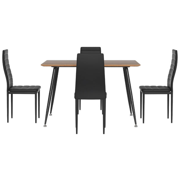 1 Artiss Dining Table and 4 Chairs Set Rectangle Metal Artiss