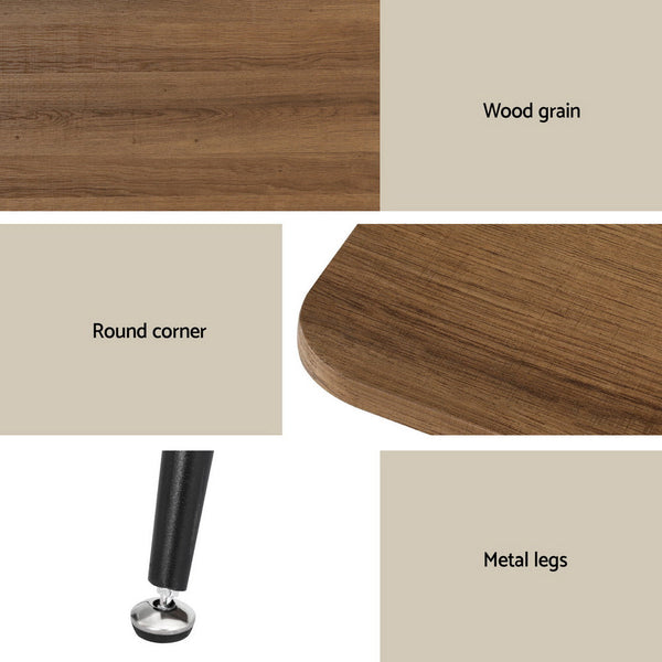 1 Artiss Dining Table and 4 Chairs Set Rectangle Metal Artiss