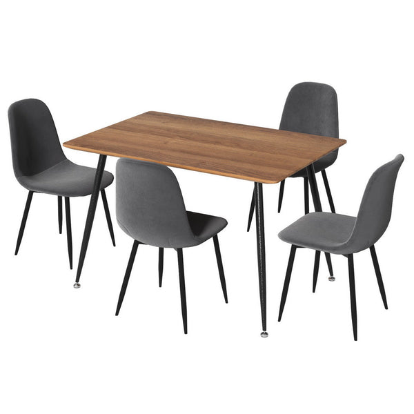 1 Artiss Dining Table and 4 Chairs Set Grey Metal Artiss