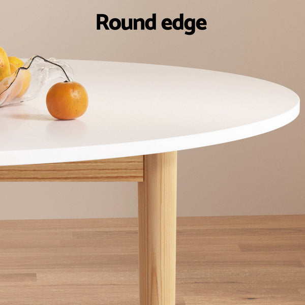 1 Artiss Dining Table and 4 Chairs Set White Grey Artiss