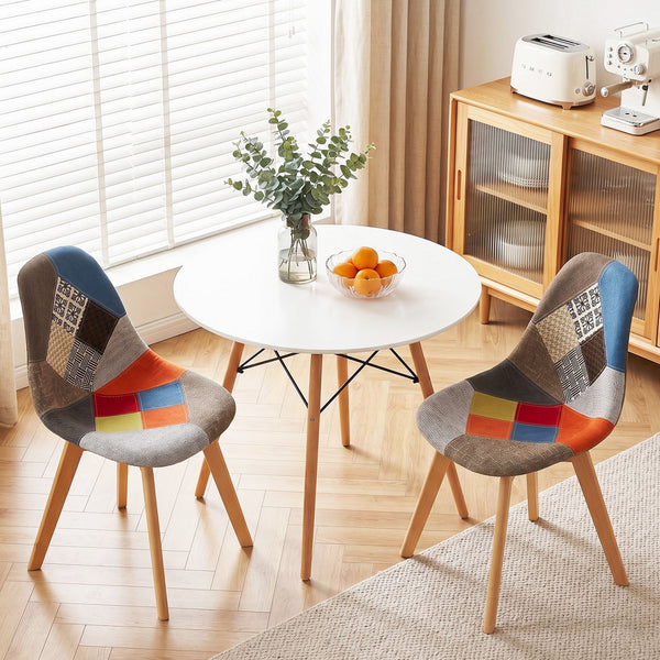 Artiss Dining Table and Chairs Set 3PCS Round 2 Seater Dining Set for Kitchen, Apartment, Dining Room White Artiss